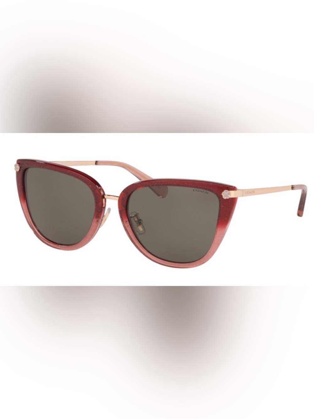 NWT Coach Sunglasses Burgundy pink glitter gradiant